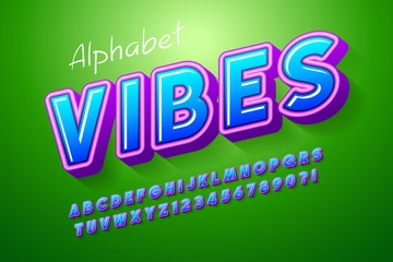 Colorful 3d display font design, alphabet, letters