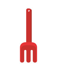 rake to play on the beach on white background