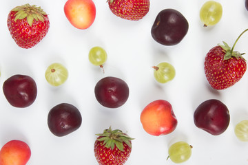 Fresh ripe berry in closeup on isolated white background. Berries