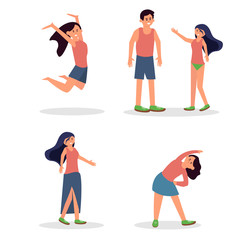 summer activities cartoon set. leisure illustration for your design. 