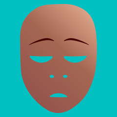 Repentance theatrical mask. Vector illustration.