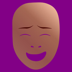 Happy theatrical mask. Vector illustration.