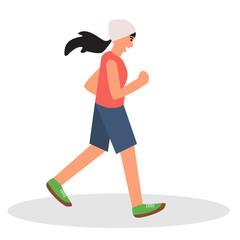 Stock illustration running girl athlete 