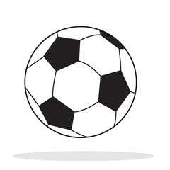 Obraz premium Soccer ball icon. Flat vector illustration in black on white background.