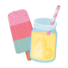 Pineapple juice and popsicle design