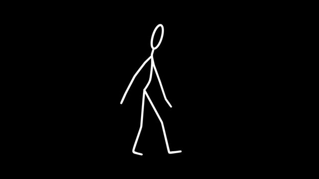 Looping stickman character doing a hip hop dance