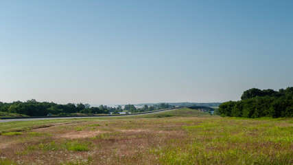 Oklahoma vista or panorama with bridge over the Arkansas River