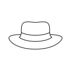 hat with ribbon on white background