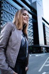 Fototapeta premium Nice girl smiles.Close-up photo.Portrait photos