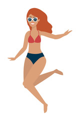 Girl with swim wear design