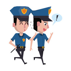 policemen working avatar cartoon character