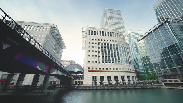 Modern buildings in London, Canary Wharf, UK