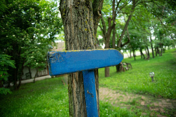 Wooden sign in the park