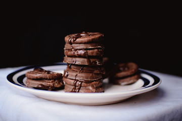 chocolate cookies on plate