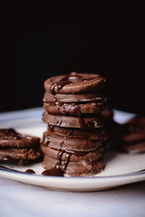 chocolate brownies on a plate caramel coockies