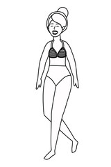 Girl with summer swimwear design