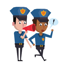 policemen working avatar cartoon character