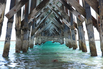 Under a jetty