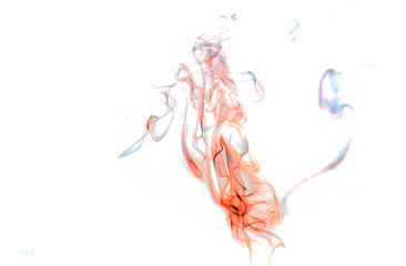 Colored smoke isolated on white background horse shape