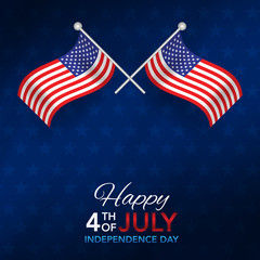 4th July independence day background with flag