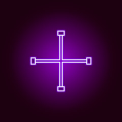 changing wheels tool outline icon in neon style. Elements of car repair illustration in neon style icon. Signs and symbols can be used for web, logo, mobile app, UI, UX