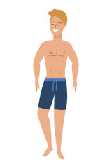 Boy with summer swimwear design