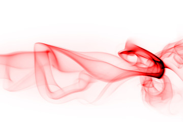 Red smoke abstract on white background, fire design