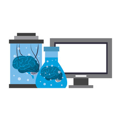 artifical intelligence icons concept cartoon