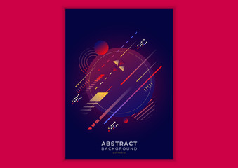 Colorful geometric background. Minimalist shapes composition for poster