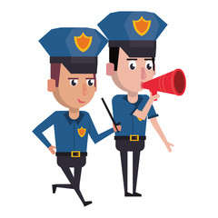 policemen working avatar cartoon character