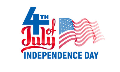 4th of July. USA Independence day. Vector lettering