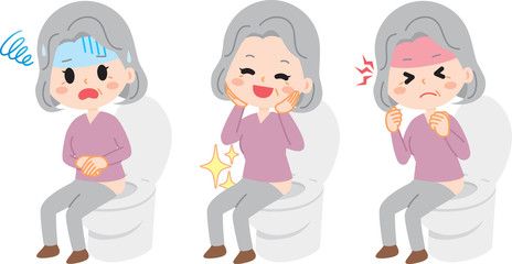 Senior women toilet three types