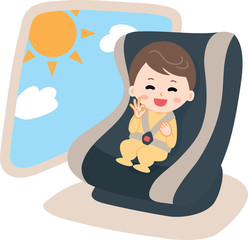 Child seat baby illustration
