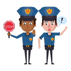 policemen working avatar cartoon character