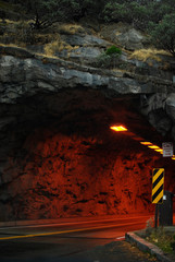 Entrance to the tunnel through the mountain - 271523578