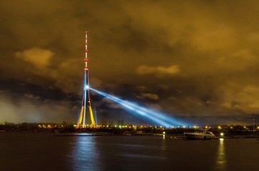 Fototapeta premium Tv tower at night