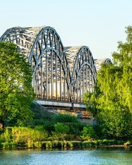 Railroad bridge over river