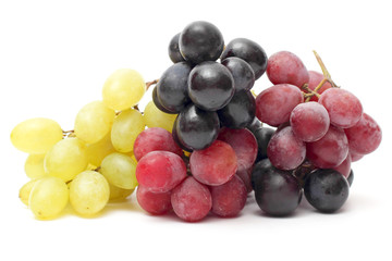 bunch of grapes on white background