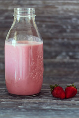 Delicious strawberry milkshake