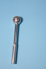 Silver metal socket ratchet handle