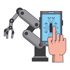 artifical intelligence icons concept cartoon