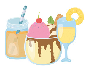 Summer and vacation icon set design