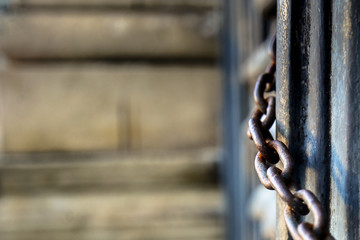 rusty chain and padlock