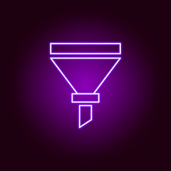 filter car outline icon in neon style. Elements of car repair illustration in neon style icon. Signs and symbols can be used for web, logo, mobile app, UI, UX