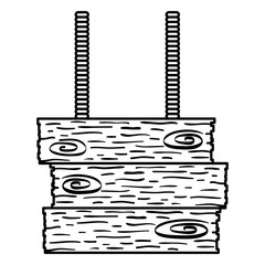 wooden label hanging isolated icon