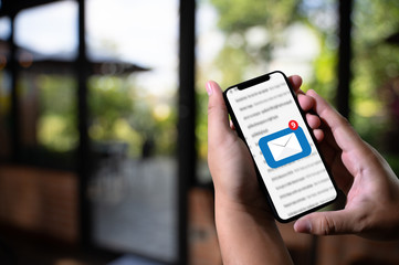 Mail Communication Connection message to mailing contacts phone Global Letters Concept