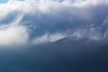 View from the high angle. Mae Hong city teaches Mok Khaem, beautiful, famous tourist attraction of Mae Hong province, Thailand.