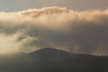 View from the high angle. Mae Hong city teaches Mok Khaem, beautiful, famous tourist attraction of Mae Hong province, Thailand.