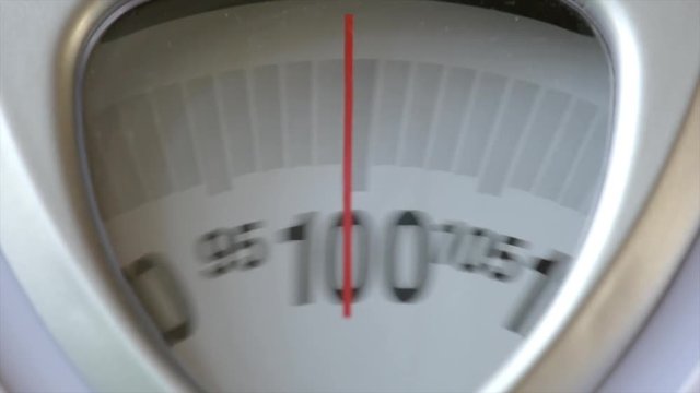 Close up body weight scales for measure weight loss.Weighing scale to healthy slimming concept.