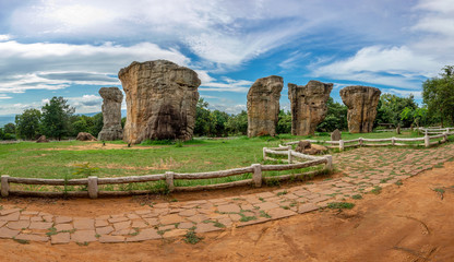 Mo Hin Khao, the Stonehenge of Thailand in Phu Lan Kha national park, Chaiyaphum, Thailand.